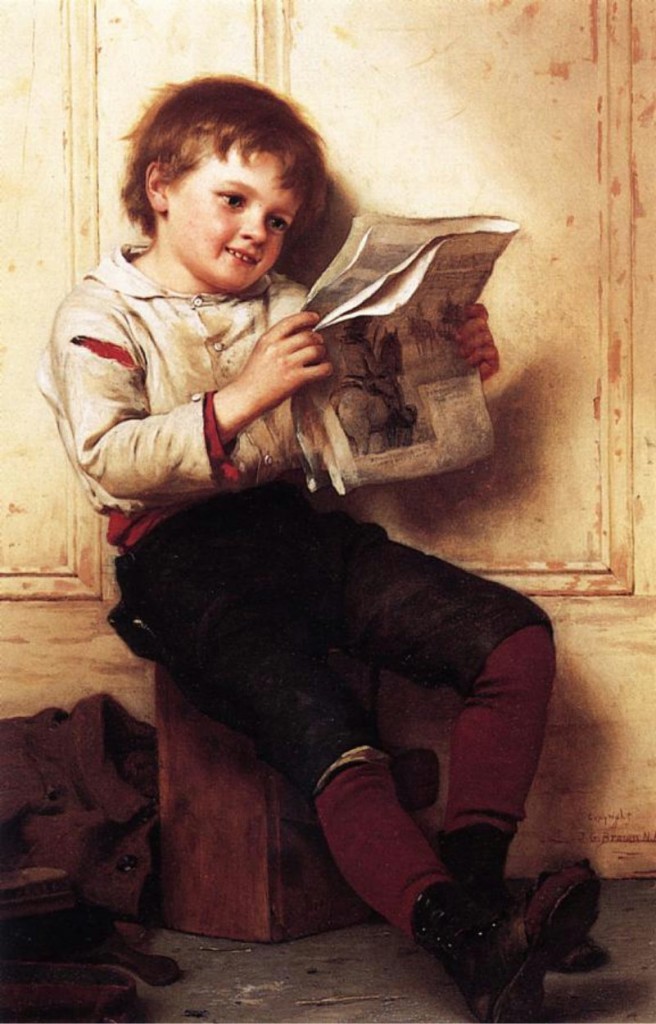 Subscribe, an illustration, reading boy